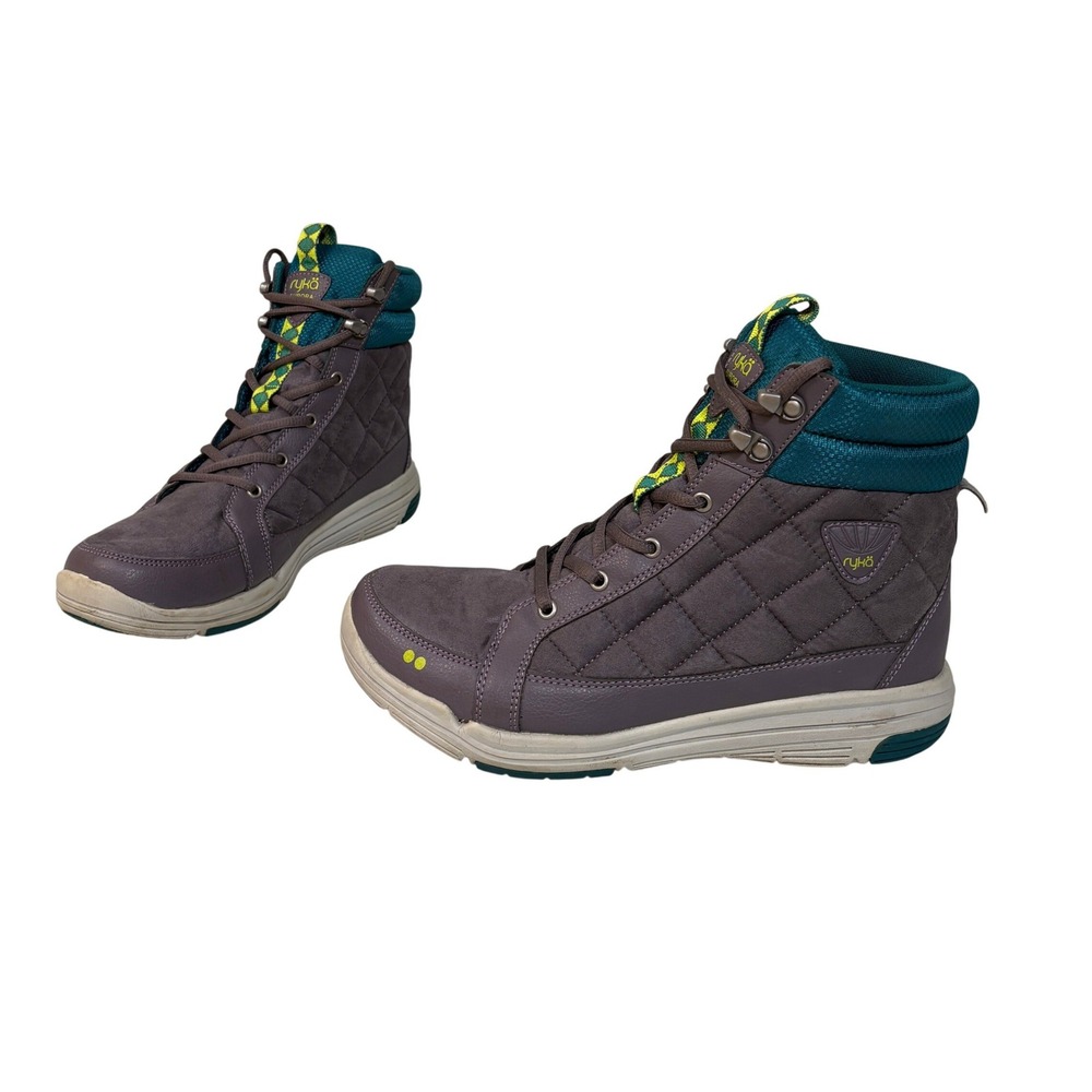 Ryka Womens High Top Quilted Aurora Boots Size 9W Purple Hiking Gorpcore Outdoor